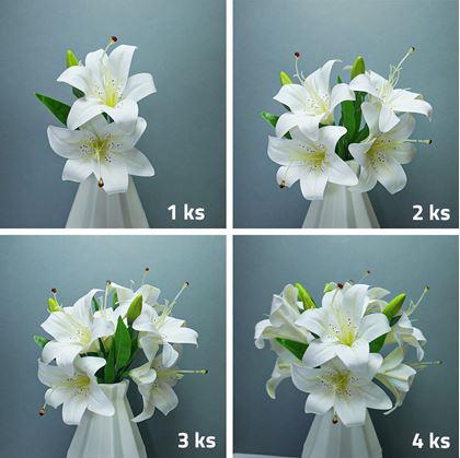 Obrázek z Umělá kytice lilií - bílá