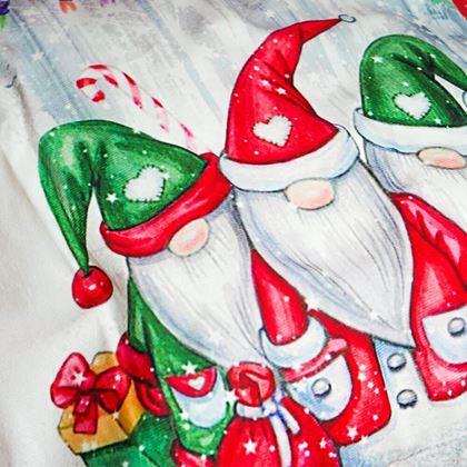 Obrázek z Vánoční svítící povlak na polštář - skřítci
