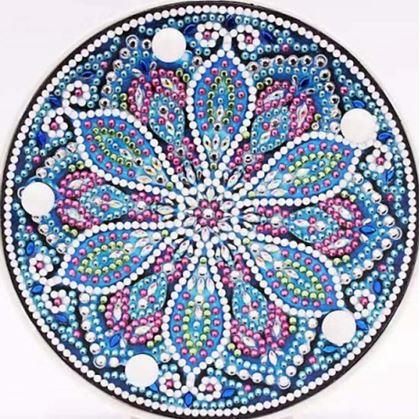 Obrázek z Diamantové malování LED lampička mandala - modro fialová