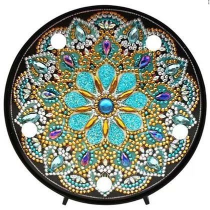 Obrázek z Diamantové malování LED lampička mandala - modro fialová