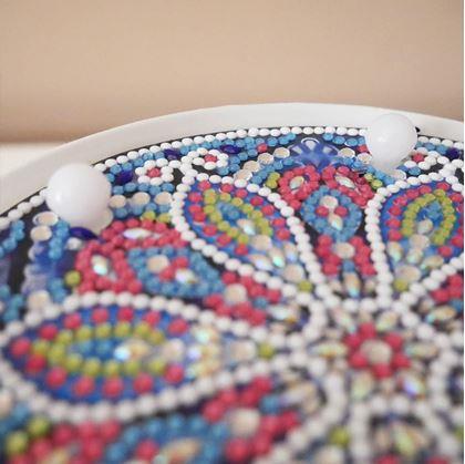 Obrázek z Diamantové malování LED lampička mandala - modro fialová