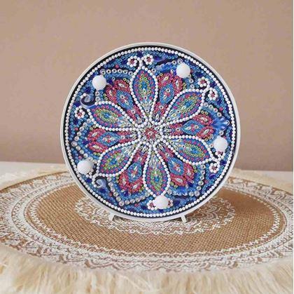 Obrázek z Diamantové malování LED lampička mandala - modro fialová