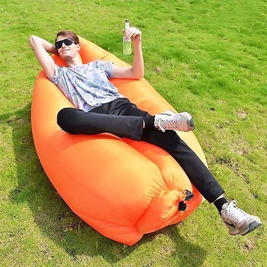 Obrázek z Nafukovací vak Lazy bag dvouvrstvý - oranžový