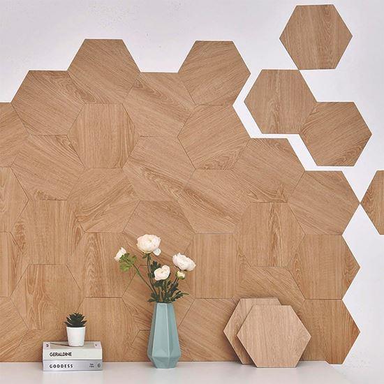 Obrázek z Tapeta hexagon 10 ks - světlé dřevo