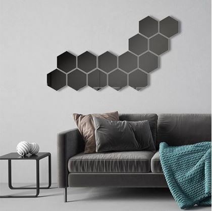 Obrázek z Tapeta hexagon 10 ks - černá mozaika