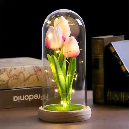Obrázek z Svítící tulipány ve skleněné kopuli