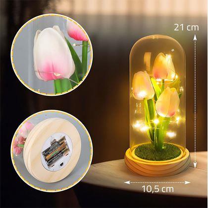 Obrázek z Svítící tulipány ve skleněné kopuli
