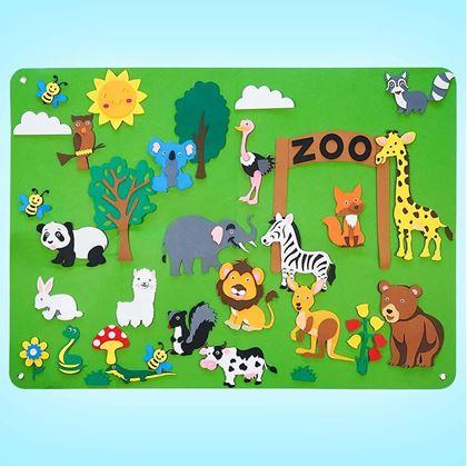 Obrázek z Plstěná výuková deska pro děti  - zoo