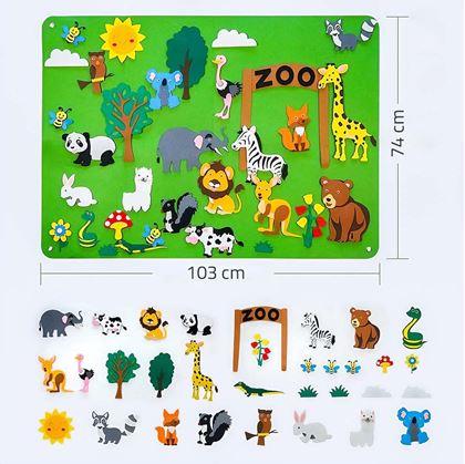 Obrázek z Plstěná výuková deska pro děti  - zoo