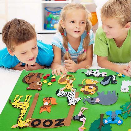 Obrázek z Plstěná výuková deska pro děti  - zoo