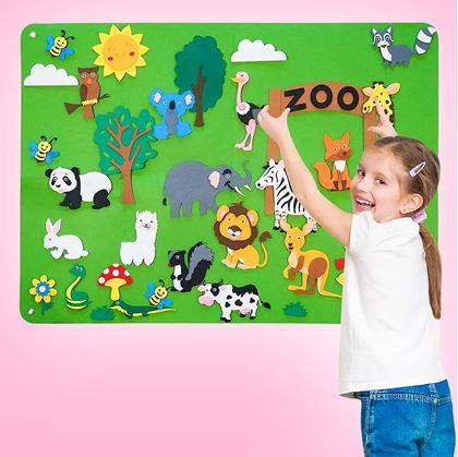 Obrázek z Plstěná výuková deska pro děti  - zoo