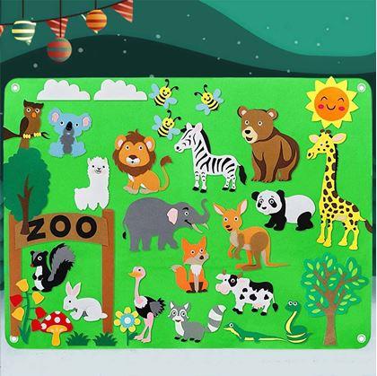 Obrázek z Plstěná výuková deska pro děti  - zoo