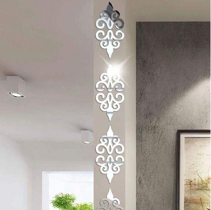 Obrázek z Zrcadlové samolepky ornamenty - stříbrné