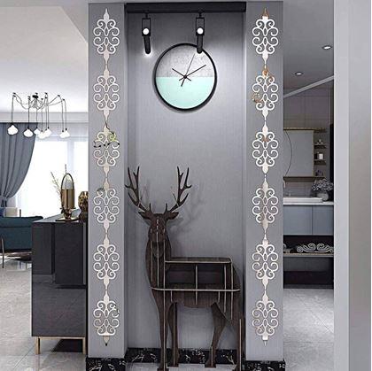 Obrázek z Zrcadlové samolepky ornamenty 10 ks - stříbrné