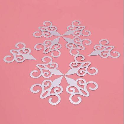 Obrázek z Zrcadlové samolepky ornamenty 10 ks - stříbrné