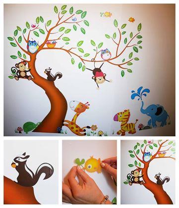 Obrázek z Dětské samolepky na zeď - zvířátka