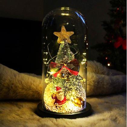 Obrázek z Svítící vánoční stromeček ve skleněné váze v dárkovém balení