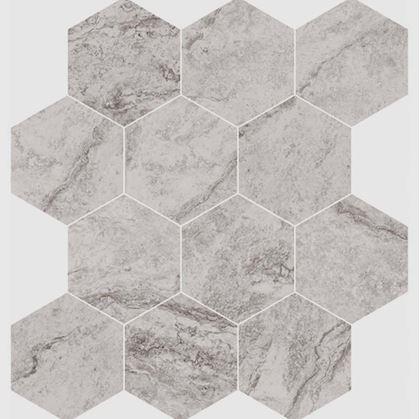 Obrázek z 10 ks samolepicích panelů hexagon - šedá mozaika