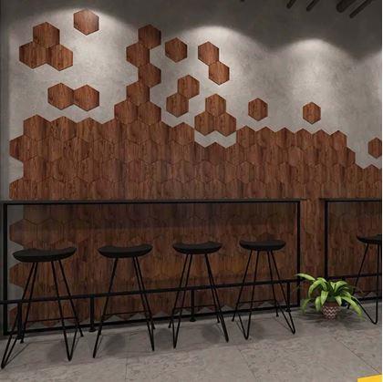 Obrázek z Tapeta hexagon 10 ks - tmavé dřevo