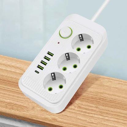 Obrázek Prodlužovačka se 3 zásuvkami a USB porty