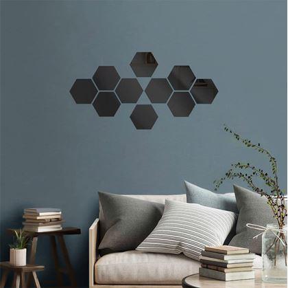 Obrázek z Tapeta hexagon 10 ks - černá mozaika