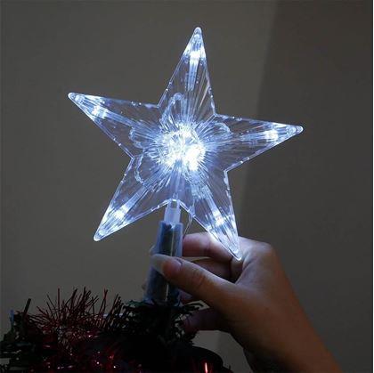 Obrázek z Vánoční svítící hvězda na stromek - studené světlo
