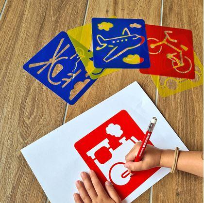 Obrázek z Šablony na malování 6 ks - dopravní prostředky