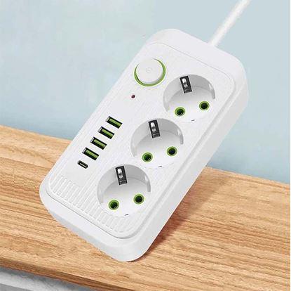 Obrázek Prodlužovačka se 3 zásuvkami a USB porty