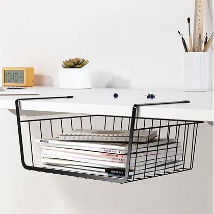 Obrázek z Přídavný závěsný kovový košík - černý