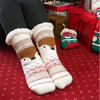 Obrázek Vánoční hřejivé ponožky s kožíškem