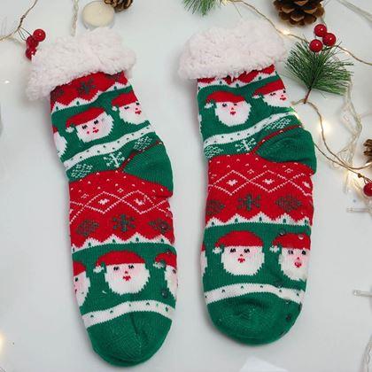 Obrázek z Vánoční hřejivé ponožky s kožíškem - Santa Claus