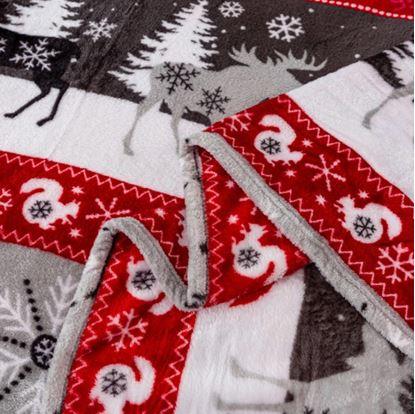 Obrázek Vánoční mikroplyšová deka lesní království 150 x 200 cm