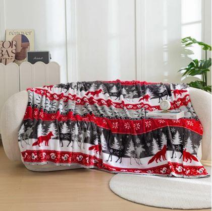 Obrázek z Vánoční mikroplyšová deka lesní království 150 x 200 cm