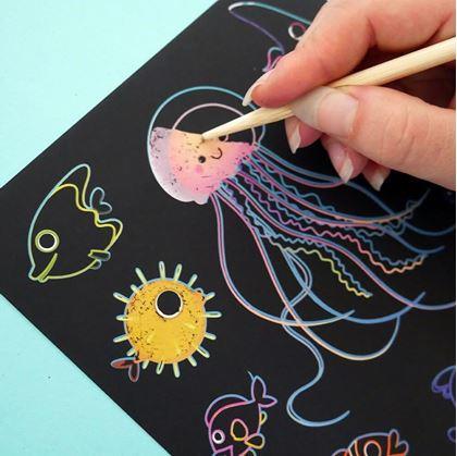 Obrázek z Stírací obrázky pro děti 9 ks - podmořský svět