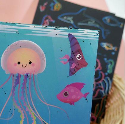 Obrázek z Stírací obrázky pro děti 9 ks - podmořský svět