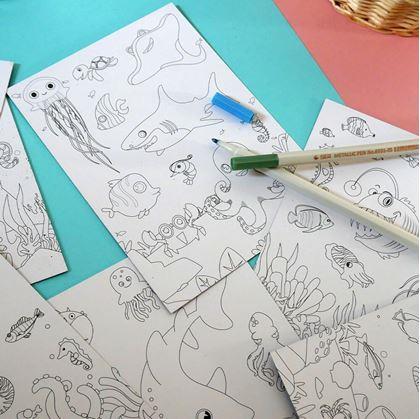 Obrázek z Stírací obrázky pro děti 9 ks - podmořský svět