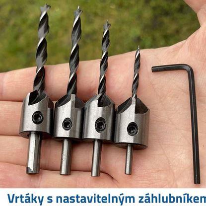 Obrázek Sada vrtáků se záhlubníkem 4 ks