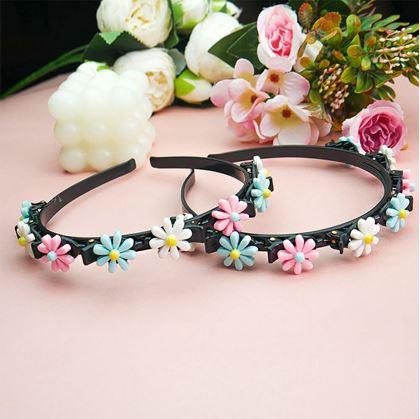 Obrázek z Dětská čelenka se sponkami - kytičky