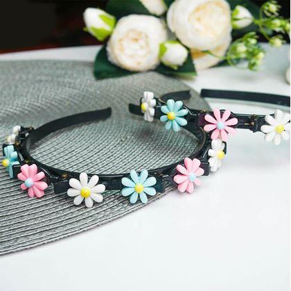 Obrázek z Dětská čelenka se sponkami - kytičky