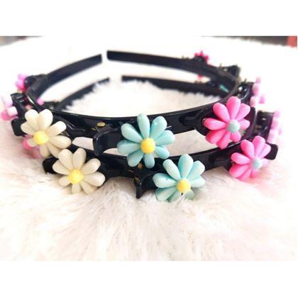 Obrázek z Dětská čelenka se sponkami - kytičky