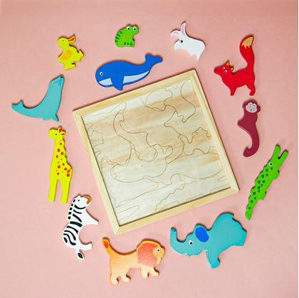 Obrázek z Dřevěné puzzle - zvířátka