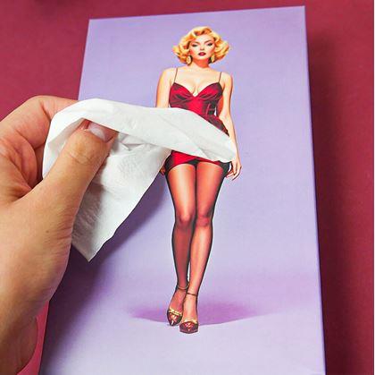 Obrázek z Papírové kapesníky v krabičce - dáma v šatech