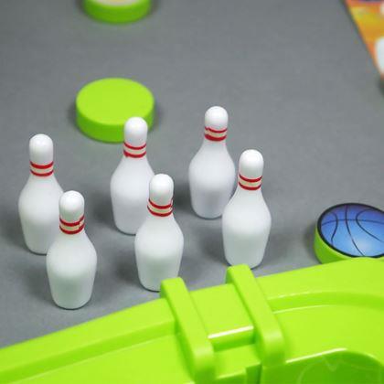 Obrázek z Sada sportovních stolních her 6v1 - fotbal, basketbal, curling, závody, kuželky, bowling