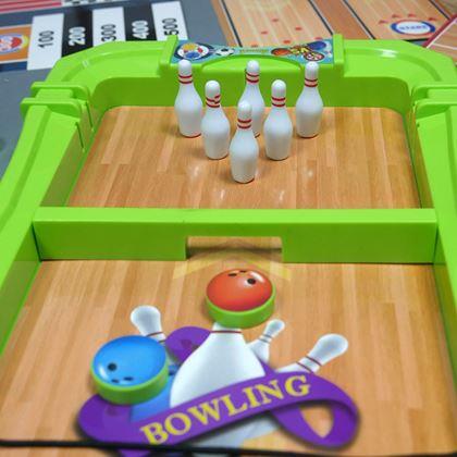 Obrázek z Sada sportovních stolních her 6v1 - fotbal, basketbal, curling, závody, kuželky, bowling