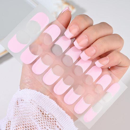 Obrázek z Elegantní samolepky na nehty - francouzská manikúra - růžová 