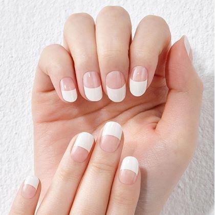 Obrázek z Elegantní samolepky na nehty - francouzská manikúra - bílá 