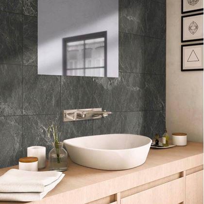 Obrázek z PVC samolepicí podlahové čtverce 30x30 cm - šedý mramor