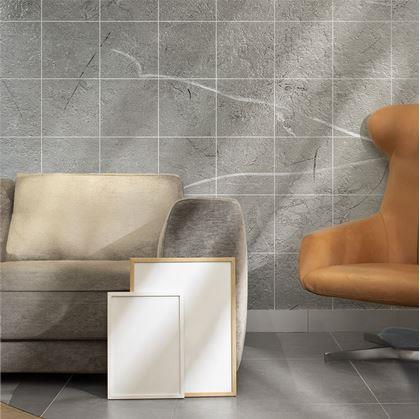 Obrázek z PVC samolepicí podlahové čtverce 30x30 cm - světle šedý mramor