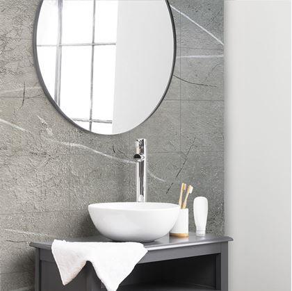 Obrázek z PVC samolepicí podlahové čtverce 30x30 cm - světle šedý mramor