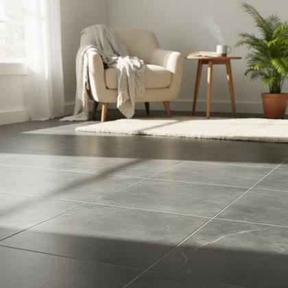 Obrázek z PVC samolepicí podlahové čtverce 30x30 cm - šedý mramor